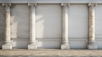 a row of towering marble columns, their smooth surfaces and intricate details. The composition evokes the grandeur of classical architecture.