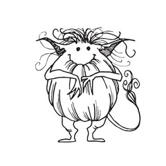 Handdrawn magic creature, Magic animal drawing