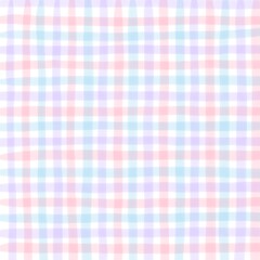 Pink Purple Blue Gingham Check Hand Drawn Background