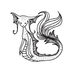 Handdrawn magic creature, Magic animal drawing
