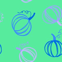 Autumn harvest vegetable seamless pumpkins pattern for wrapping paper and fabrics and linens and kids clothes