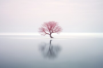 Fototapeta na wymiar minimal peaceful japanese tree wallpaper nature photography