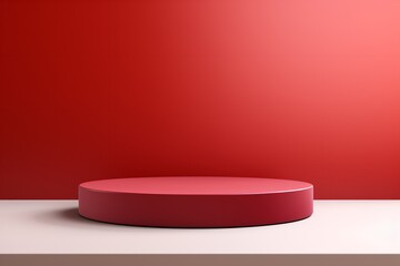 3d display product with geometric podium platform pedestal red scene