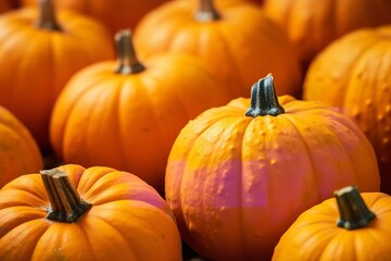 Obraz premium fresh big pumpkins close up frame background wallpaper