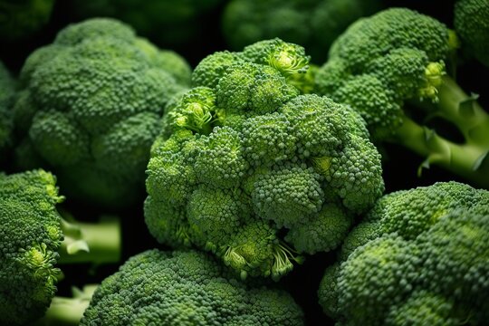 fresh green broccoli close up frame background wallpaper