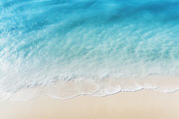 Abstract Aerial View: Sand Beach with Light Blue Transparency
