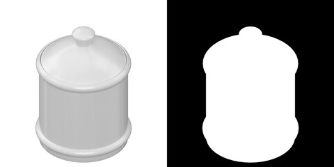 3D rendering illustration of a porcelain jar