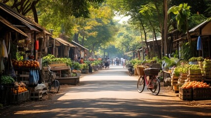 countryside local street market at Thailand.