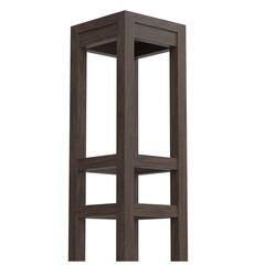 3D rendering illustration of a wooden high stool