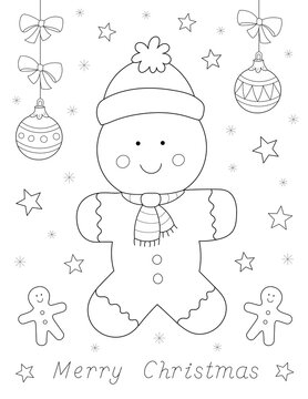 gingerbread man cookie coloring sheet. you can print it on 8.5x11 inch paper