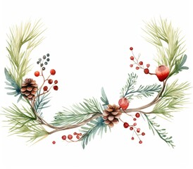 illustration of a christmas wreath with a white background