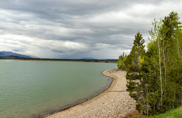 Fototapeta na wymiar Jackson Lake, Wyoming in the Grand Teton National Park