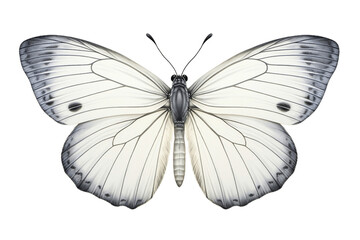 Fototapeta na wymiar Black and White Butterfly Isolated on Transparent Background. Generative Ai.