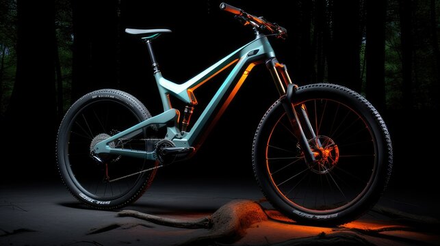 futuristic rendering of electric bicycle. Generative AI
