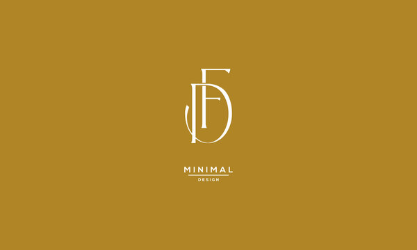 Alphabet Icon Logo Letter FD or DF