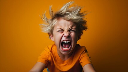 portrait of a child screaming