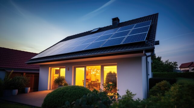 A solar panels installed on a house in the outback. Generation AI