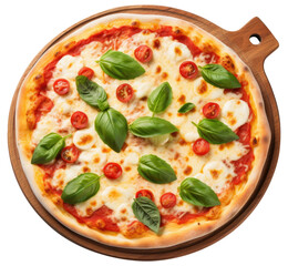 Pizza Margherita top view angle, generative ai