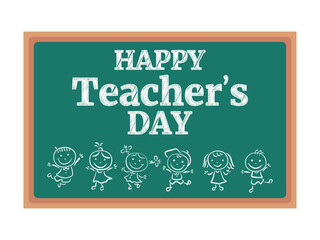 World teachers day.Happy teachers day.Happy teacher's day illustration with chalkboard with hand draw school equipment for poster, brochure, banner and greeting card