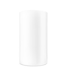 Realistic round wrap package mockup. Vector illustration isolated on white background. Easy to use for presentation your product, idea, design. EPS10.	