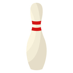 Flat illustration of a single bowling pin.