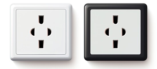 Isolated plug and socket icon on white background.