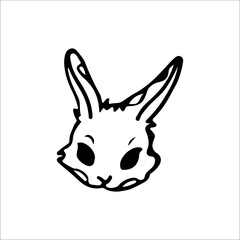 vector illustration of cute rabbit head