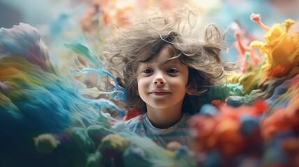 children at play showing their imagination. Made with the highest quality generative AI tools - obrazy, fototapety, plakaty