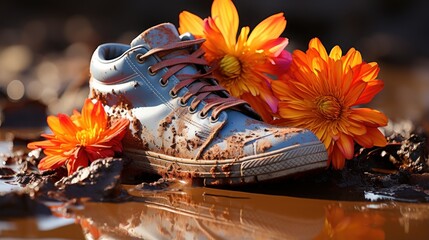 boots and flowers