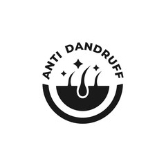 Anti dandruff icon or Anti dandruff label vector isolated. Best Anti dandruff label vector for product packaging design element. Anti dandruff symbol vector for packaging design element.