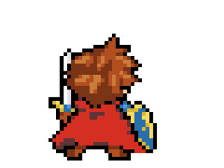 Fototapeta premium ドット絵 立ち向かう勇者