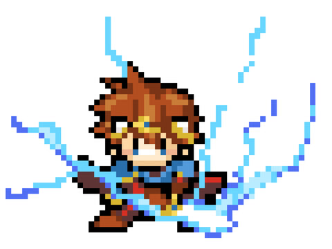 Fototapeta ドット絵　勇者　雷剣
