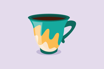 Modern ceramic kitchen utensils concept. Colored flat vector illustration isolated. 