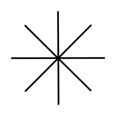 Simple snowflake, doodle style flat vector outline