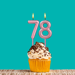 Birthday candle number 78 - Aquamarine card design