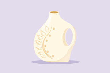 Modern ceramic kitchen utensils concept. Colored flat vector illustration isolated. 