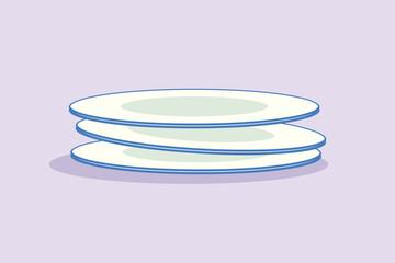 Modern ceramic kitchen utensils concept. Colored flat vector illustration isolated. 