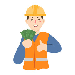 Building sector and industrial workers illustration