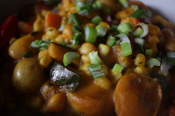 vegan stew with organic ingredients