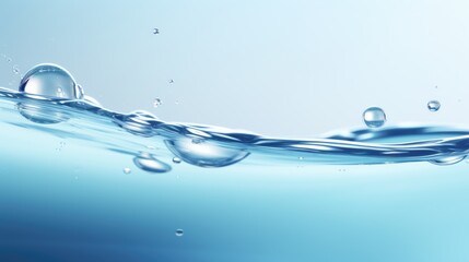 Refreshing Waters: Close-up of Azure Liquid Motion and Splashing Blue Ripples