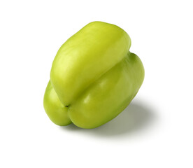 Green bell pepper on white background