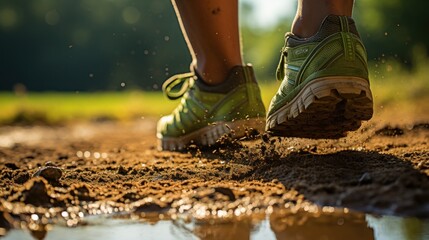 running shoes on the ground