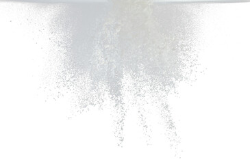 Tapioca starch flour fly explosion, White powder tapioca starch fall down in air. Seasoning flour...