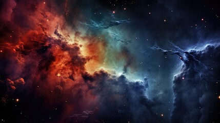 Fototapeta na wymiar Majestic Celestial Journey: Astral Cosmos, Milky Way, and Nebula Illuminating the Night Sky