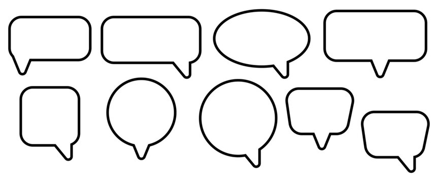 set of bubbles, siple line bubbles icons, bubbles text icon