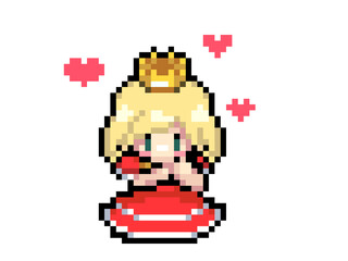 ドット絵　恋するお姫様