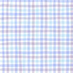 Blue Gray Gingham Check Hand Drawn Background