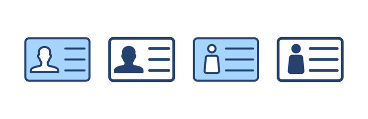 License icon vector. ID card icon. driver license, staff identification card