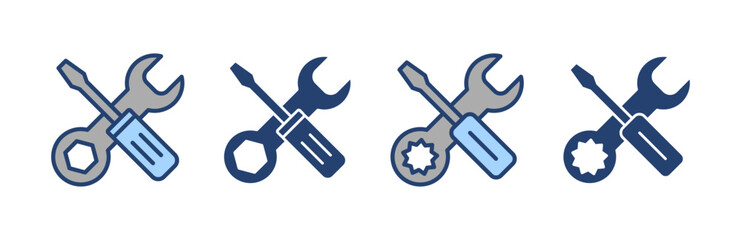 Repair tools icon vector. tool sign and symbol. setting icon. Wrench and screwdriver. Service
