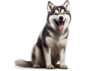 Fototapeta premium siberian husky dog on white background